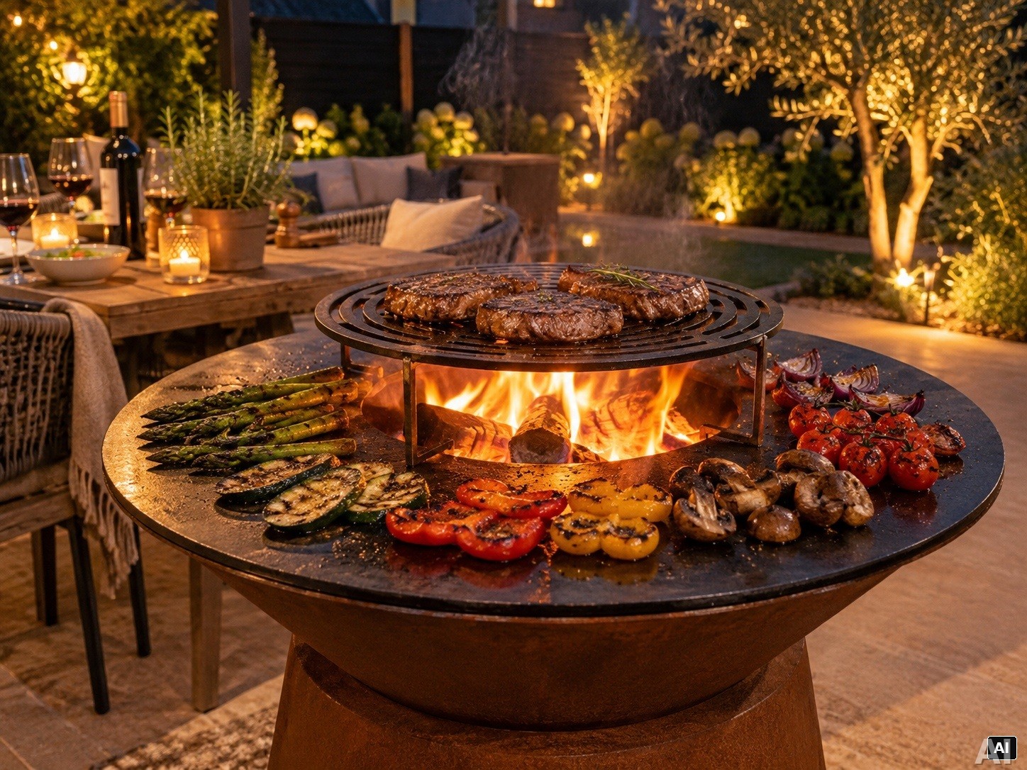 Gemütlicher Plancha-BBQ-Abend im Garten