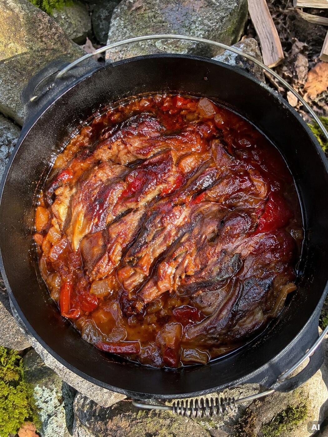 Dutch Oven Schichtfleisch – fertig gegart