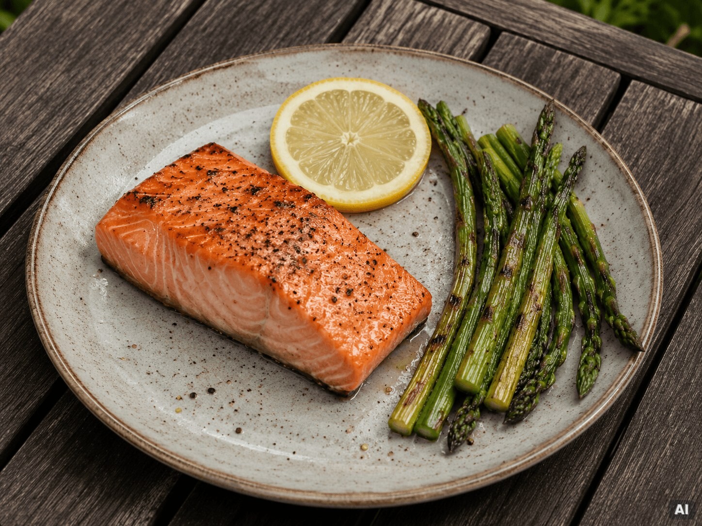Gegrillter Lachs mit Spargel und Zitrone vom Kamado.